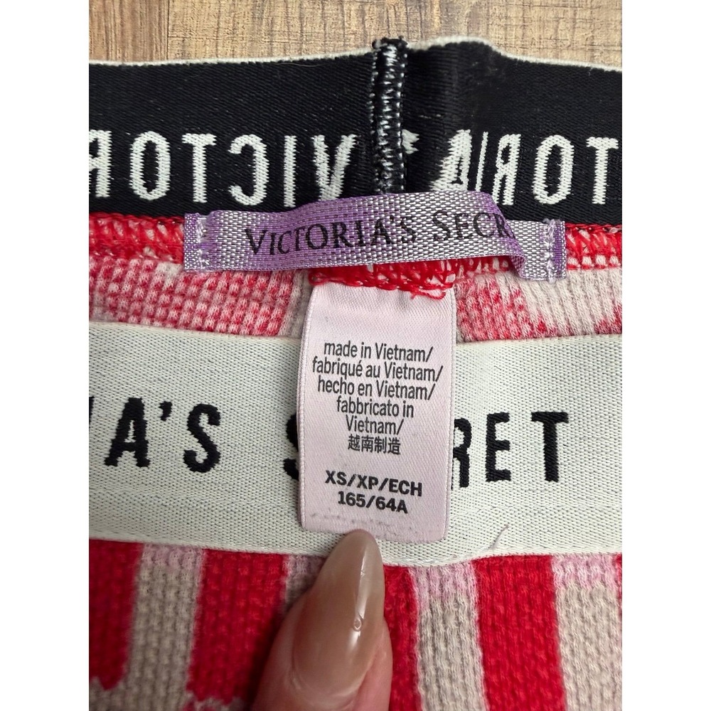 Victoria's Secret Fair Isle Thermal Pajama Leggings Red XS Holiday Lounge - Picture 5 of 8